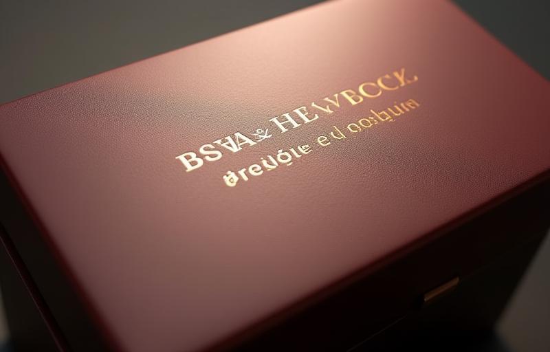 A detailed shot focusing on the texture and printing of bespoke luxury perfume packaging box.
