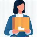 Illustration of a person receiving a package, symbolizing the final manufacturing and delivery stage.