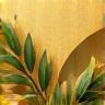 A golden icon featuring a leaf and botanical elements, symbolizing the sourcing of high-quality natural ingredients.